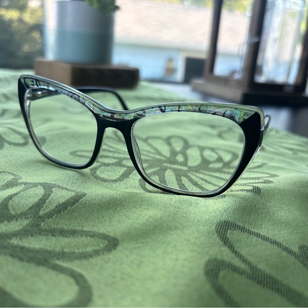 Emilio Pucci Black and Patterned Women's Glasses - Picture 3 of 16